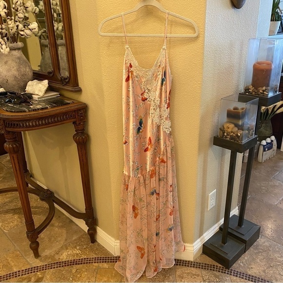 Vintage VICTORIA’S SECRET Gold Label Pink Lace Butterfly 2-Piece Robe Gown Set-S - Picture 8 of 12